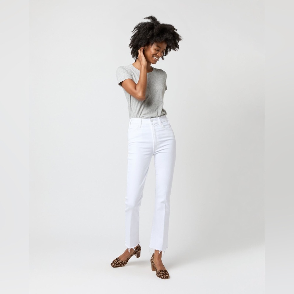 MOTHER Straight Leg Jeans in Pure White